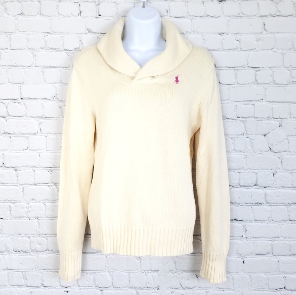 Ralph Lauren Sport Cream Cowl Neck Sweater, L NWT